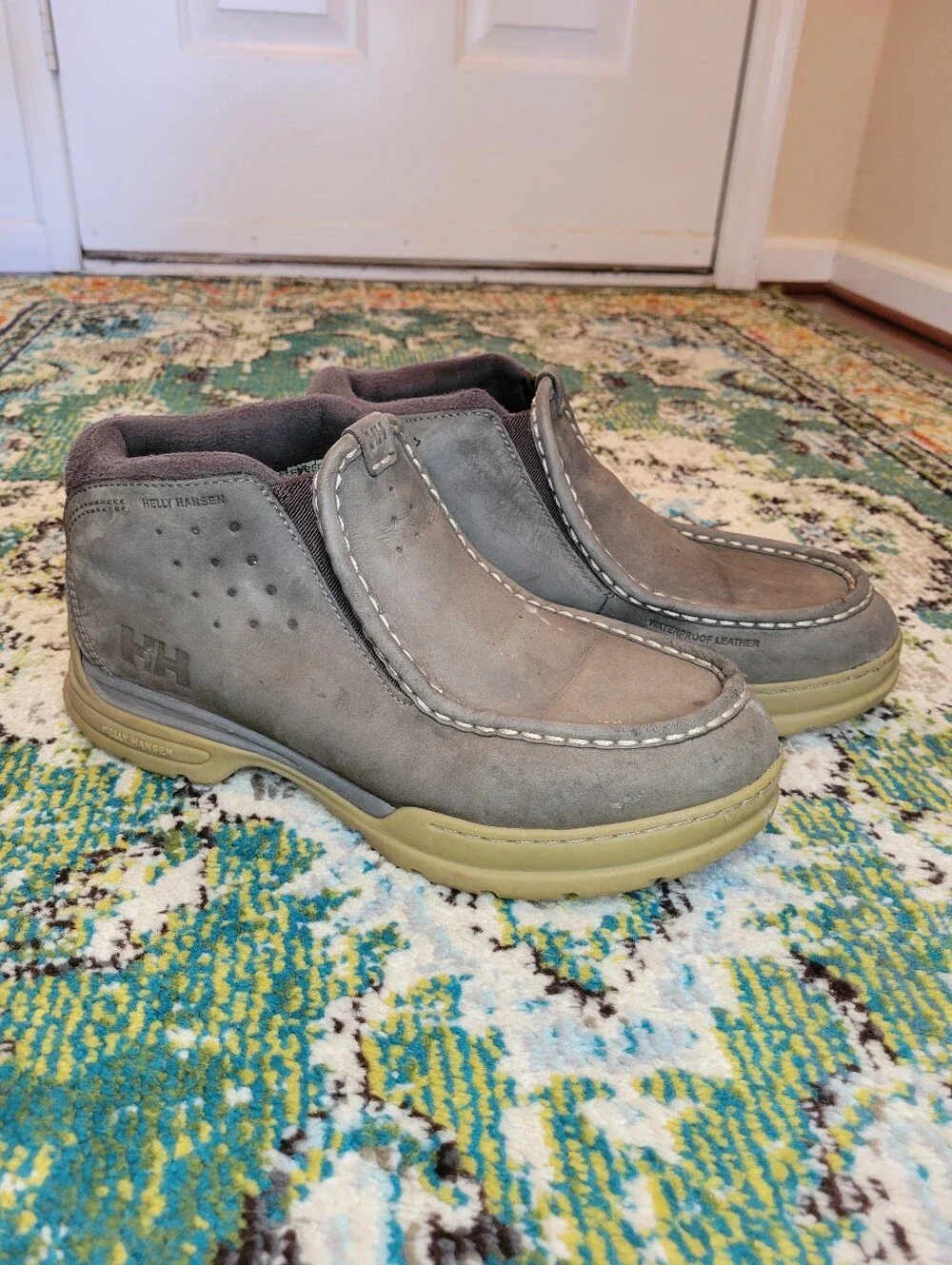 Helly Hansen Brown Leather Suede Slip On Comfort Boot, Size Mens 12